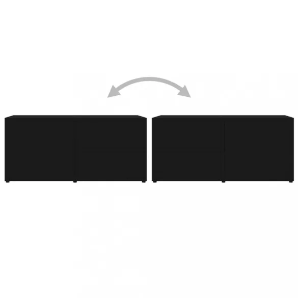 fekete szerelt fa TV-szekrény 80 x 34 x 36 cm