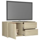 sonoma tölgy színű szerelt fa TV-szekrény 80 x 34 x 36 cm