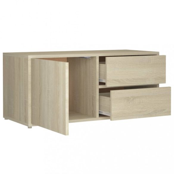 sonoma tölgy színű szerelt fa TV-szekrény 80 x 34 x 36 cm