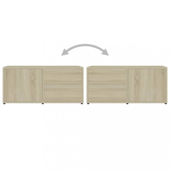 sonoma tölgy színű szerelt fa TV-szekrény 80 x 34 x 36 cm