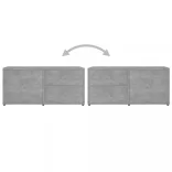 betonszürke szerelt fa TV-szekrény 80 x 34 x 36 cm