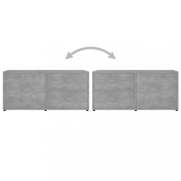 betonszürke szerelt fa TV-szekrény 80 x 34 x 36 cm