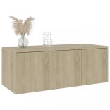 sonoma tölgy színű szerelt fa TV-szekrény 80 x 34 x 30 cm