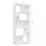 fehér szerelt fa könyvszekrény 67 x 24 x 161 cm