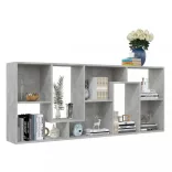 betonszürke szerelt fa könyvszekrény 67 x 24 x 161 cm