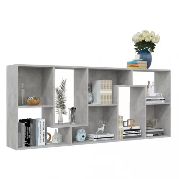 betonszürke szerelt fa könyvszekrény 67 x 24 x 161 cm