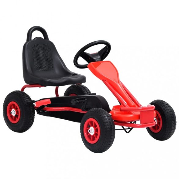 Piros pedálos gokart pneumatikus gumikkal