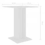 fehér szerelt fa bisztróasztal 60 x 60 x 75 cm