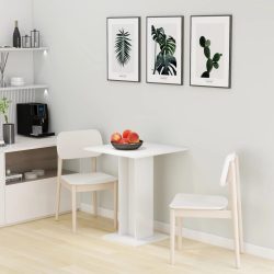   magasfényű fehér szerelt fa bisztróasztal 60 x 60 x 75 cm