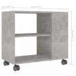 betonszürke szerelt fa kisasztal 70 x 35 x 55 cm