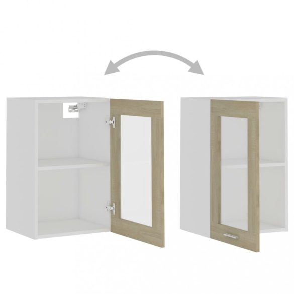 “Lyon” sonoma tölgy szerelt fa függő üvegszekrény 40x31x60 cm