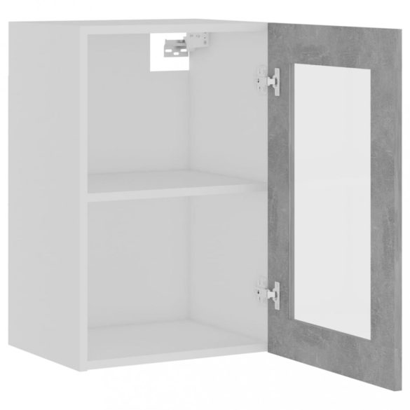 “Lyon” betonszürke szerelt fa függő üvegszekrény