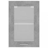 “Lyon” betonszürke szerelt fa függő üvegszekrény