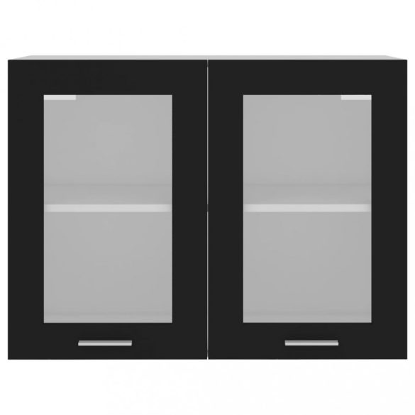 “Lyon” fekete szerelt fa függő üvegszekrény 80 x 31 x 60 cm