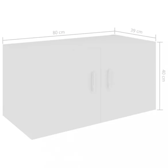 fehér szerelt fa falra szerelhető szekrény 80 x 39 x 40 cm