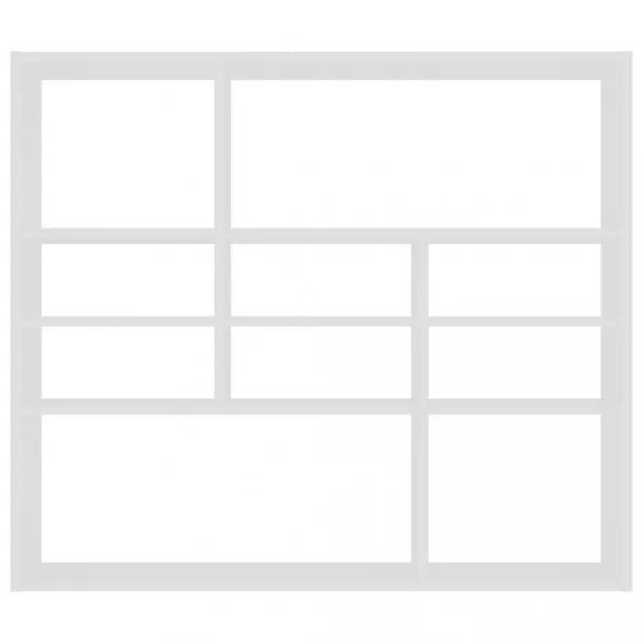 fehér szerelt fa fali polc 90 x 16 x 78 cm