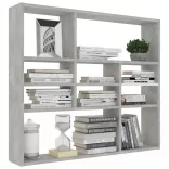 betonszürke szerelt fa fali polc 90 x 16 x 78 cm