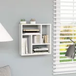 fehér szerelt fa fali polc 45,1 x 16 x 45,1 cm