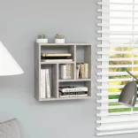 betonszürke szerelt fa fali polc 45,1 x 16 x 45,1 cm