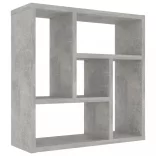 betonszürke szerelt fa fali polc 45,1 x 16 x 45,1 cm