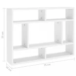 fehér szerelt fa fali polc 75 x 16 x 55 cm