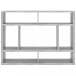 betonszürke szerelt fa fali polc 75 x 16 x 55 cm