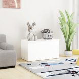 fehér szerelt fa tárolóláda 84 x 42 x 46 cm