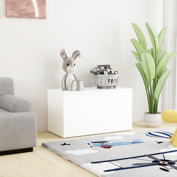 fehér szerelt fa tárolóláda 84 x 42 x 46 cm