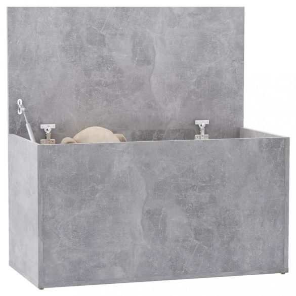 betonszürke szerelt fa tárolóláda 84 x 42 x 46 cm