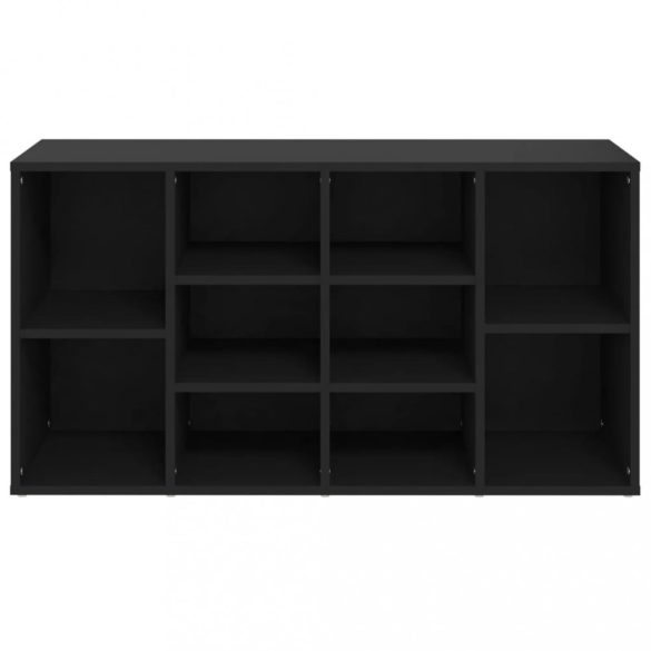 fekete szerelt fa cipőtároló pad 103 x 30 x 55 cm