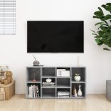 betonszürke szerelt fa cipőtároló pad 103 x 30 x 55 cm