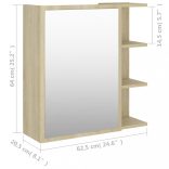 sonoma tölgy szerelt fa tükrös fürdőszoba szekrény