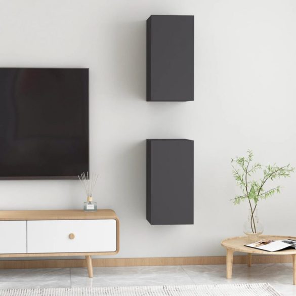 2 db szürke szerelt fa TV-szekrény 30,5 x 30 x 60 cm
