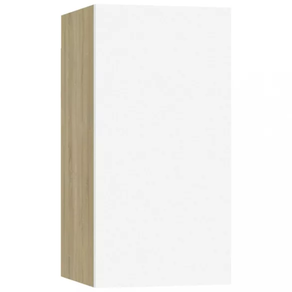 fehér és sonoma tölgy szerelt fa TV-szekrény 30,5 x 30 x 60 cm