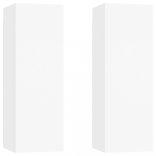 2 db fehér szerelt fa TV-szekrény 30,5 x 30 x 90 cm