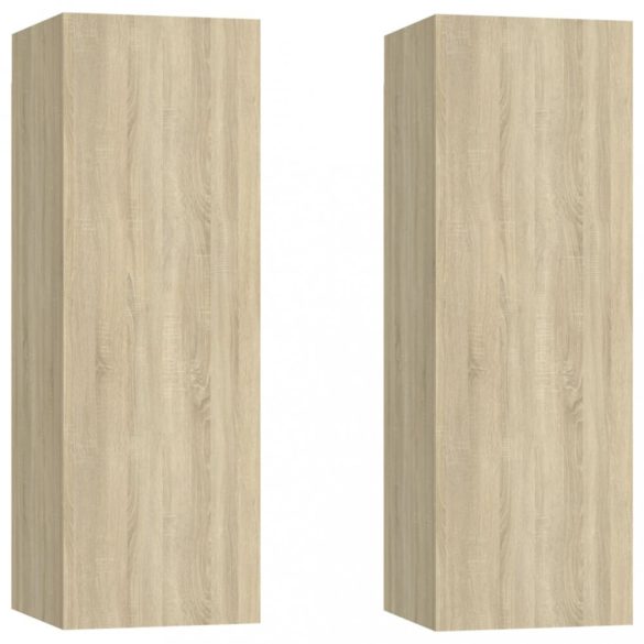 2 db sonoma tölgy szerelt fa TV-szekrény 30,5x30x90 cm
