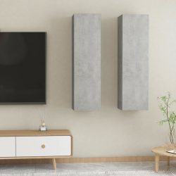   2 db betonszürke forgácslap TV-szekrény 30,5 x 30 x 110 cm