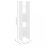 fehér szerelt fa könyvszekrény 40 x 35 x 180 cm