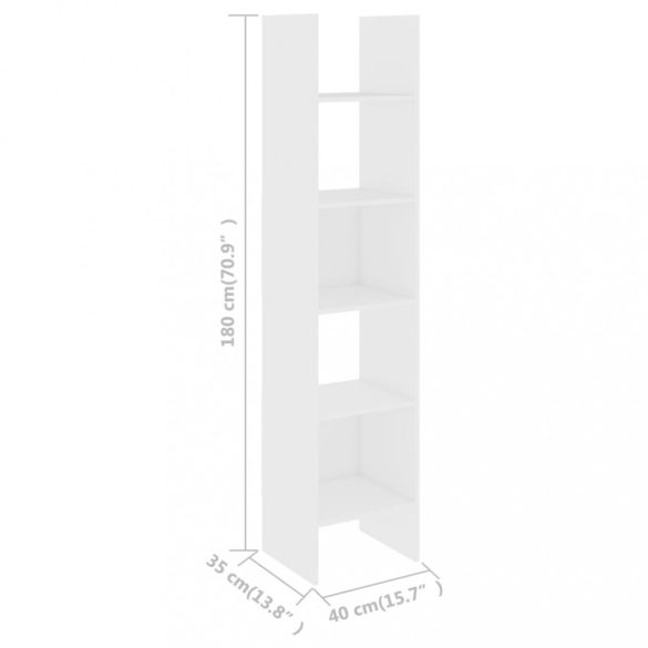 fehér szerelt fa könyvszekrény 40 x 35 x 180 cm