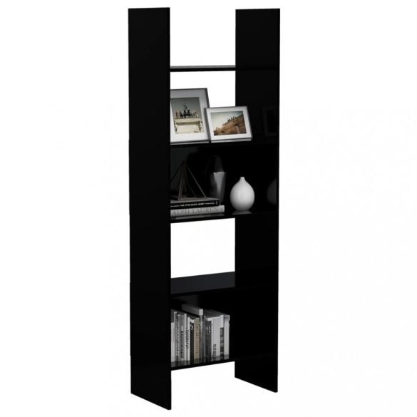 fekete szerelt fa könyvszekrény 60 x 35 x 180 cm