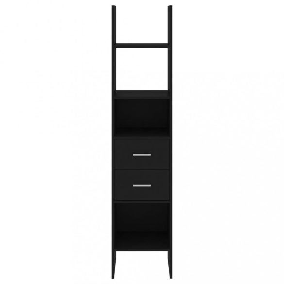 fekete szerelt fa könyvszekrény 40 x 35 x 180 cm