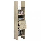 sonoma tölgy színű szerelt fa könyvszekrény 40 x 35 x 180 cm