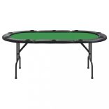 zöld összecsukható pókerasztal 10 játékosnak 207 x 106 x 76 cm