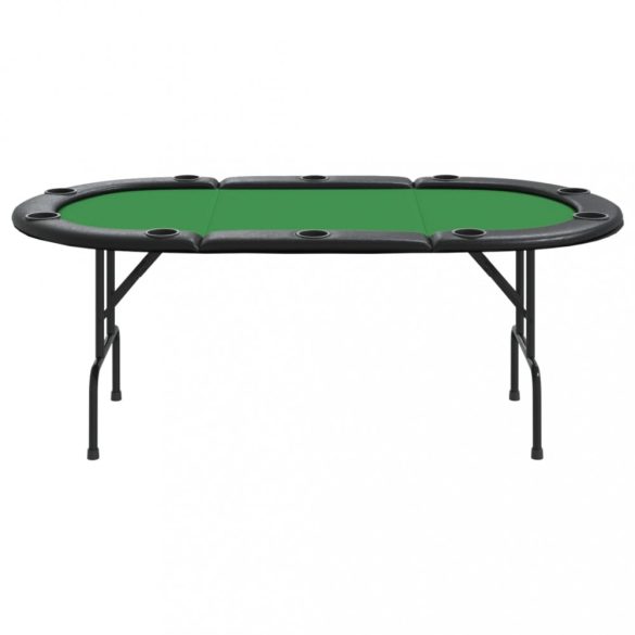 zöld összecsukható pókerasztal 10 játékosnak 207 x 106 x 76 cm