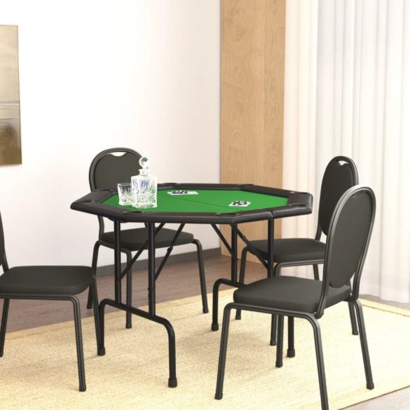zöld összecsukható pókerasztal 8 játékosnak 108 x 108 x 75 cm