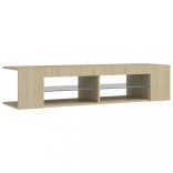 sonoma tölgy színű TV-szekrény LED-lámpákkal 135 x 39 x 30 cm