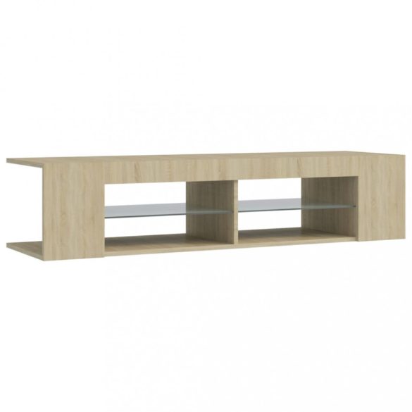 sonoma tölgy színű TV-szekrény LED-lámpákkal 135 x 39 x 30 cm