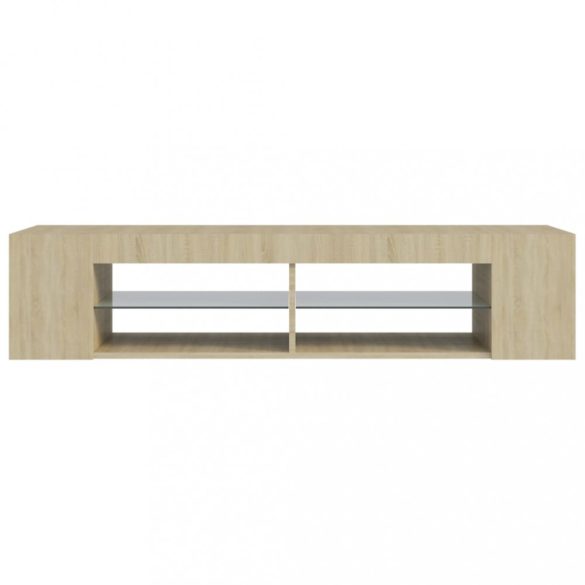 sonoma tölgy színű TV-szekrény LED-lámpákkal 135 x 39 x 30 cm