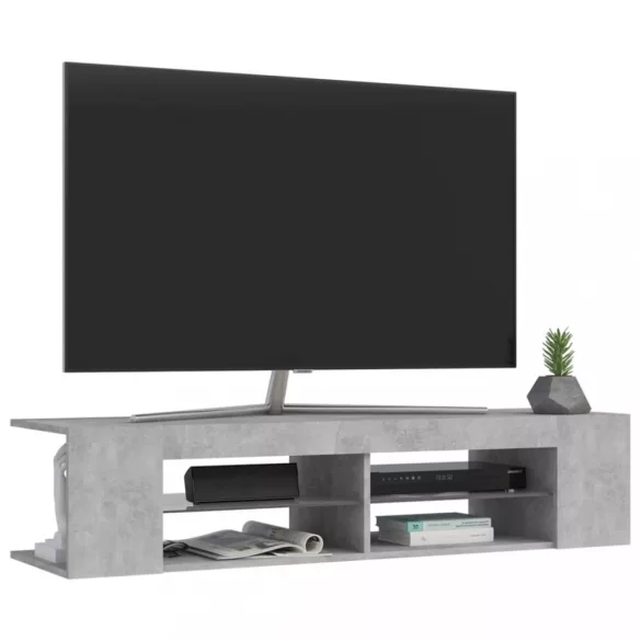 betonszürke TV-szekrény LED-lámpákkal 135 x 39 x 30 cm