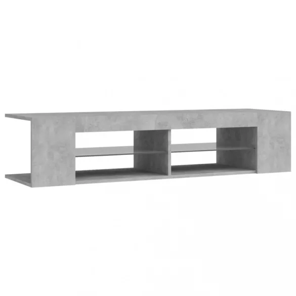 betonszürke TV-szekrény LED-lámpákkal 135 x 39 x 30 cm